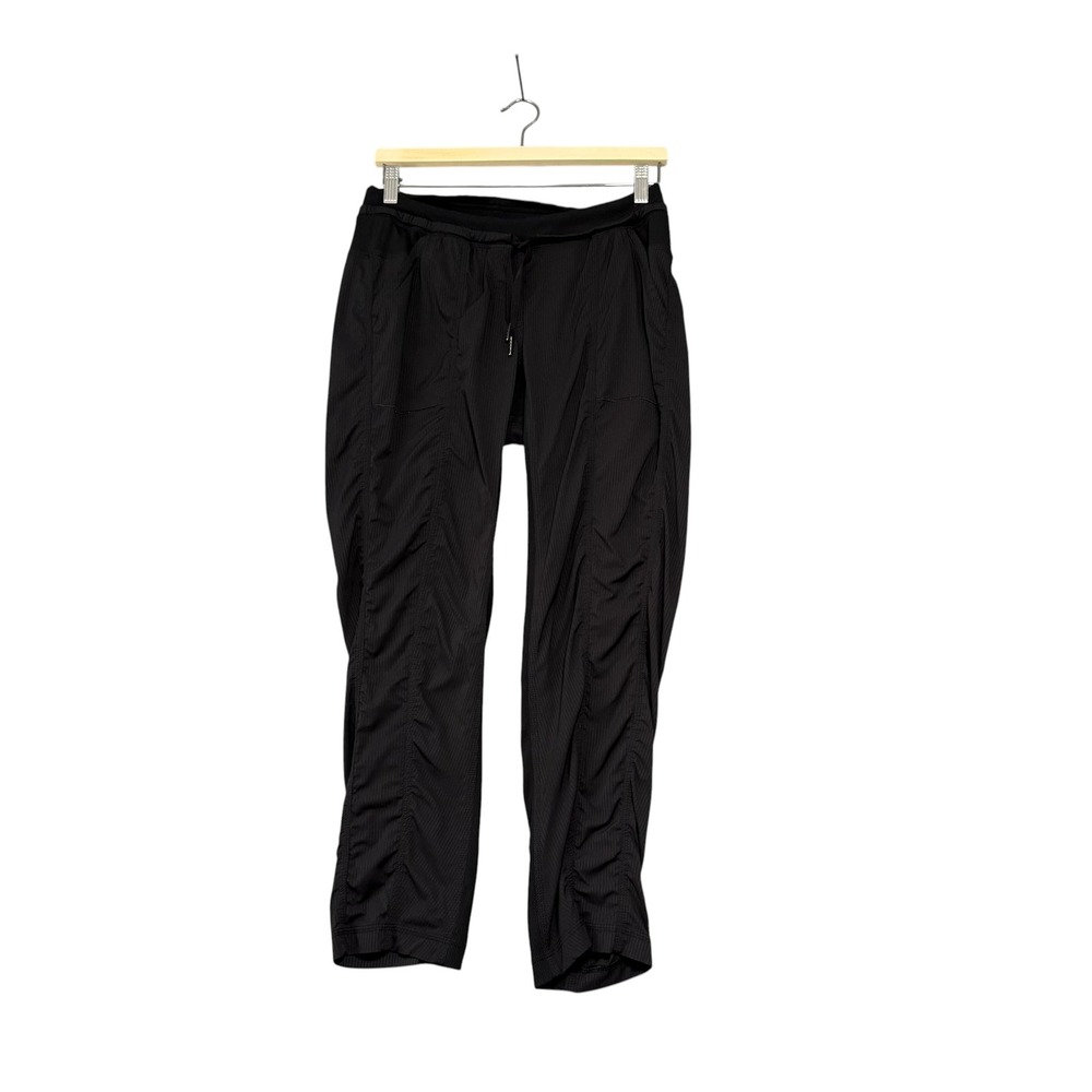 Lululemon | Studio Track Pants Joggers Black Ruched Pockets Size 8
